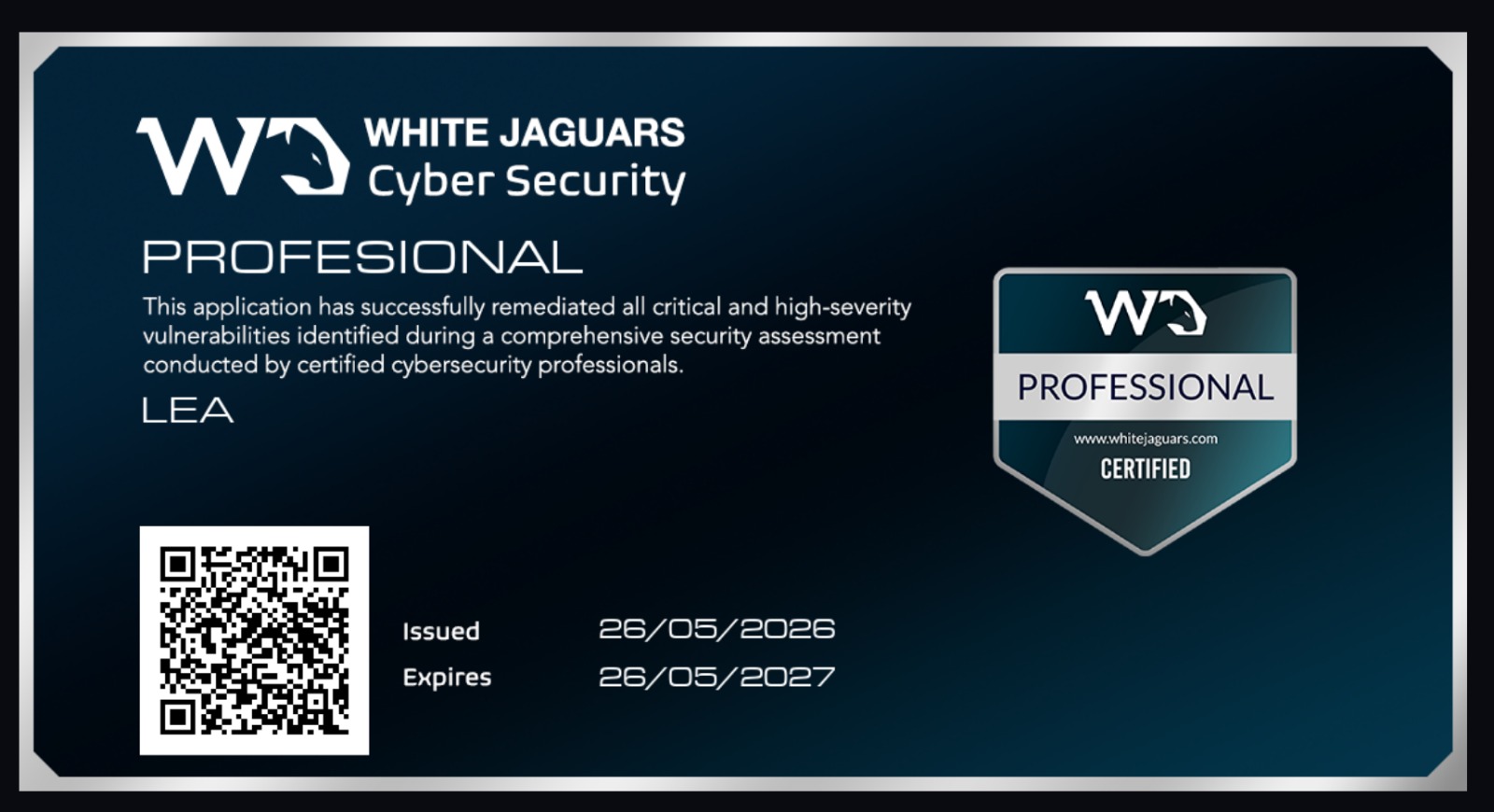 White Jaguars Cyber Security - Professional Certification